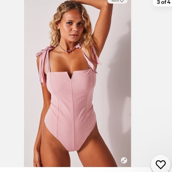 Free People Intimately Pink Bodysuit size medium - Picture 9 of 9